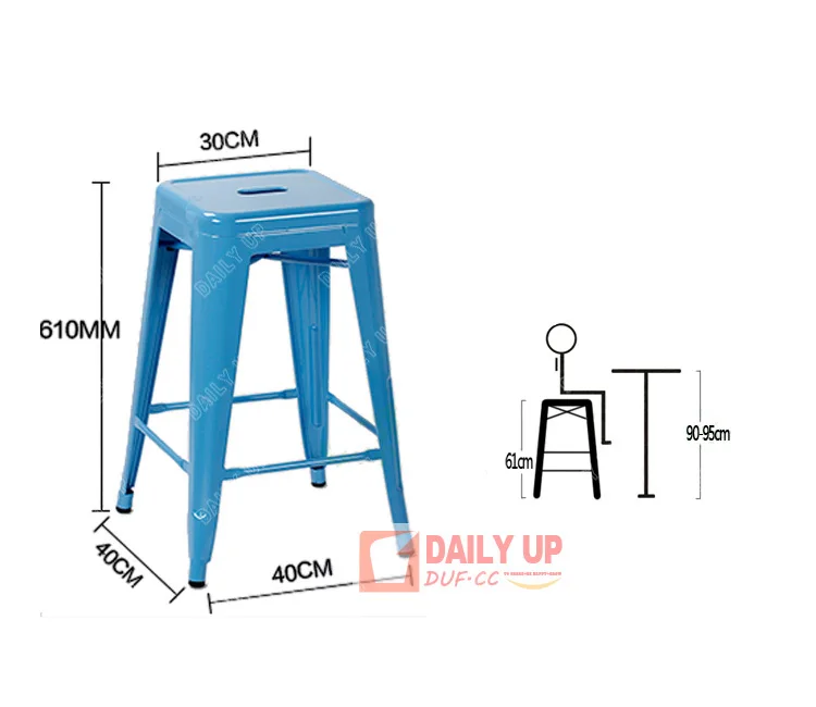 Stackable Iron Cafe Chair Vintage Furniture for Restaurants Outdoor Bar-Stools-Wholesale