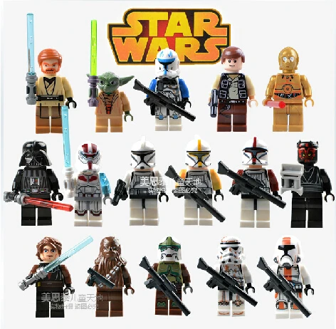 16Pcs/lot Star Wars Clone Troopers Figures Buliding Blocks Minifigures Model Toys Bricks Compatible with Lego