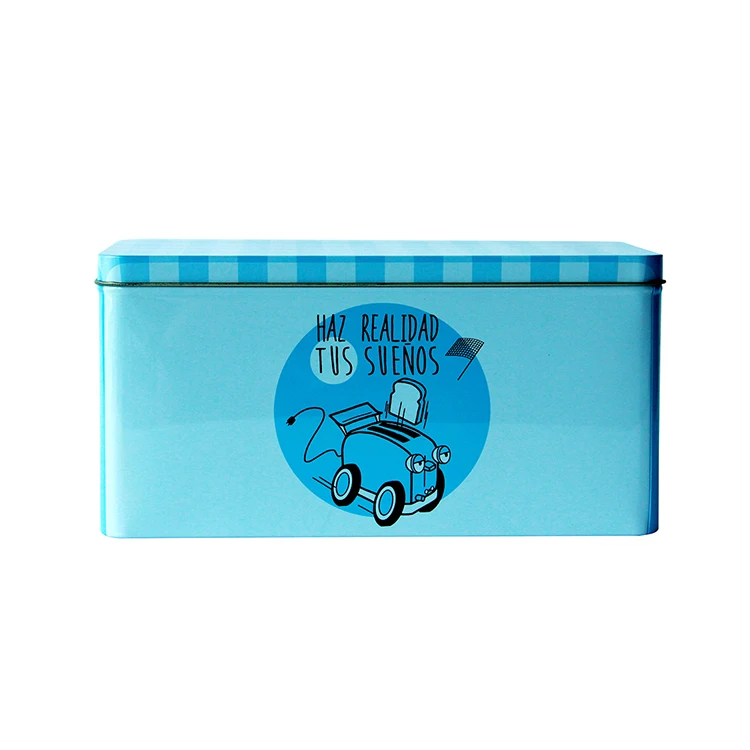 Custom printed cute pattern decorative gift tin box for tea bag metal coffee packaging box