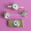 Russia diamante gold cufflinks and matched tie clips/money clips