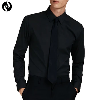 black pattern dress shirt