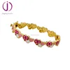 925 sterling silver 14k gold plated jewelry cut out kids soft enamel heart bangle