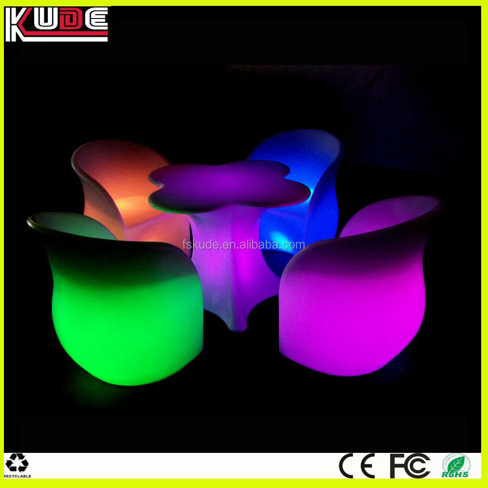 Garden Set Led Led Furniture Led Plastic Table And Chairs For Outdoor