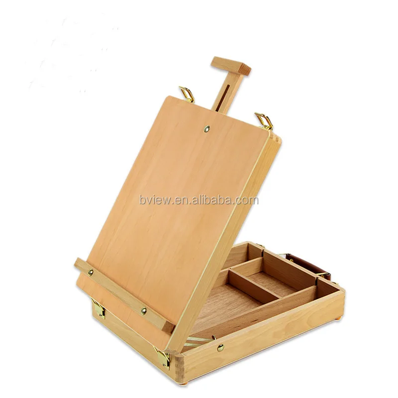 Adjust Wood Tabletop Easel for Drawing & Sketching Student Art Supplies Box Easel Sketchbox Painting Storage Box HBX-3 