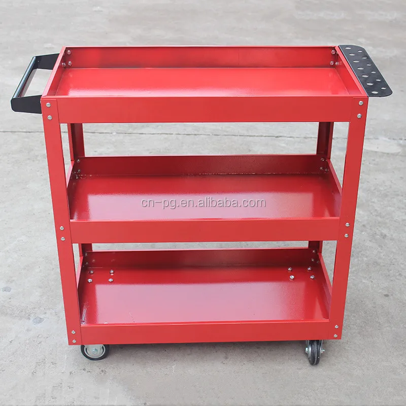 Tool Trolley Chest Three Layers Auto Repair Toolbox Multifunctional Hand Push Tool