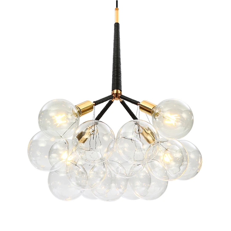 Contemporary design home decor white color glass hanging chandeliers pendant light