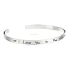 Cheap Wholesale Metal Engrave Bracelet with Love you to the moon and back Gift forever love Cuff Bangles For Young