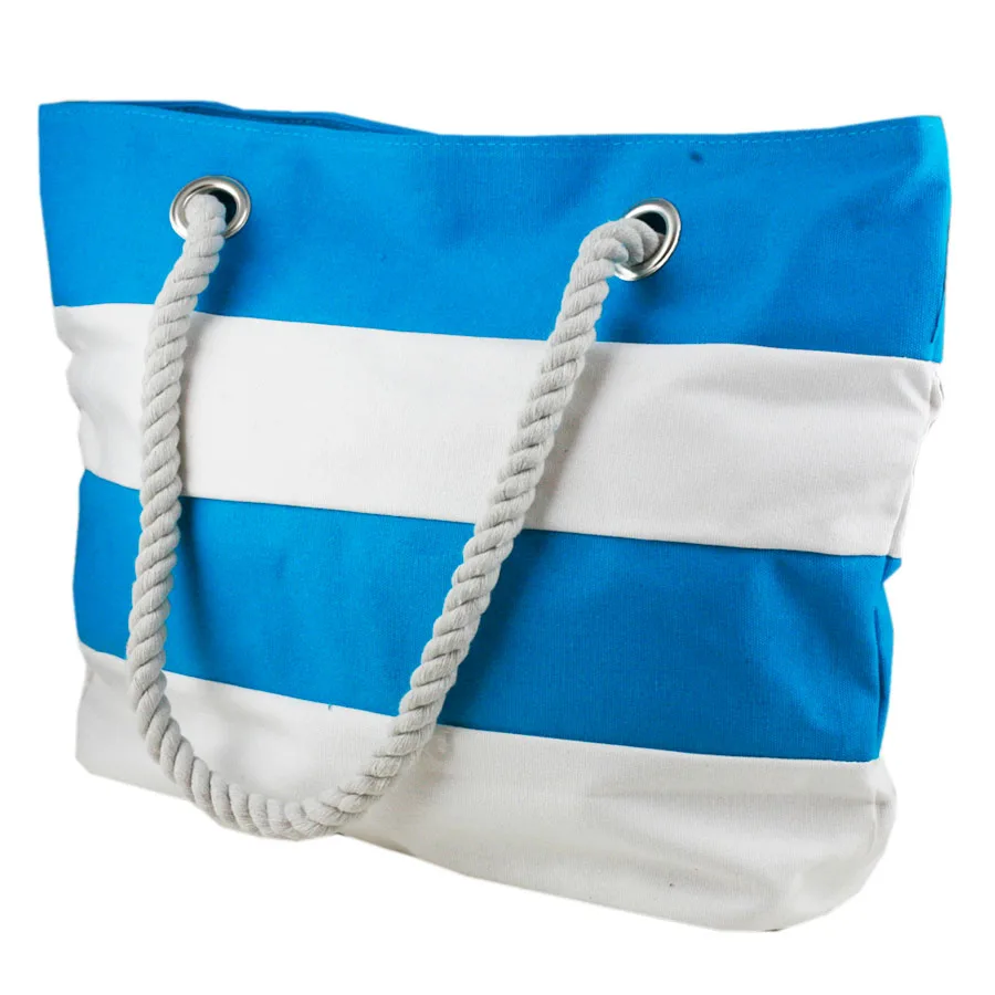 Canvas Rope Handle Beach Bag Stripe Color Canvas Tote Bag - Buy Canvas ...