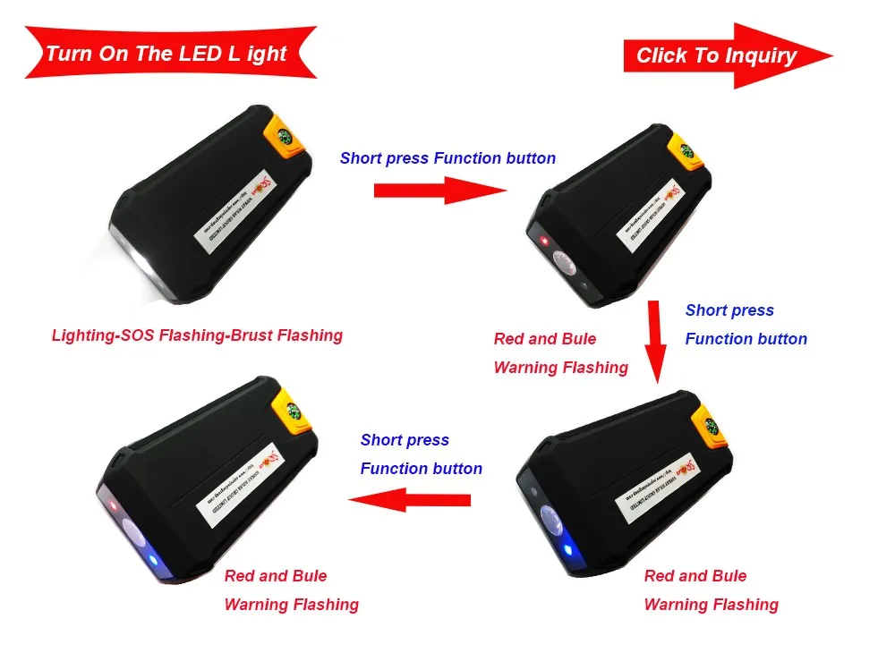 Car Jump Starter Smart Clamp Battery Cable 16800mah Power Bank