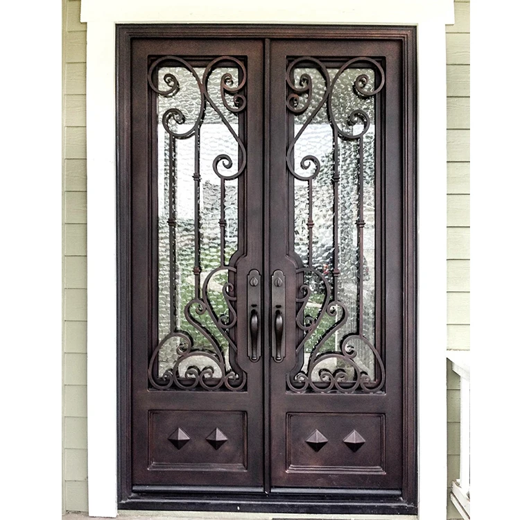 Simple Designs Square Top Double Entry Wrought Iron Patio Doors - Buy ...