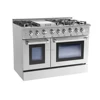 Hyxion range with gas cooktop and electric oven