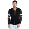 Custom black knitting sports cotton material mens biker jacket