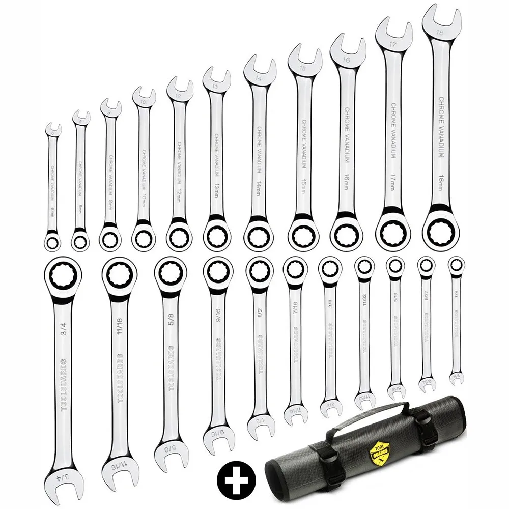 22 Pieces Chrome Vanadium Steel Ratchet Wrench Buy Wrench Set chrome