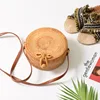 China wholesale customization fashion handmade round weave bags bali hand bag straw clutch shoulder bag round rattan bag