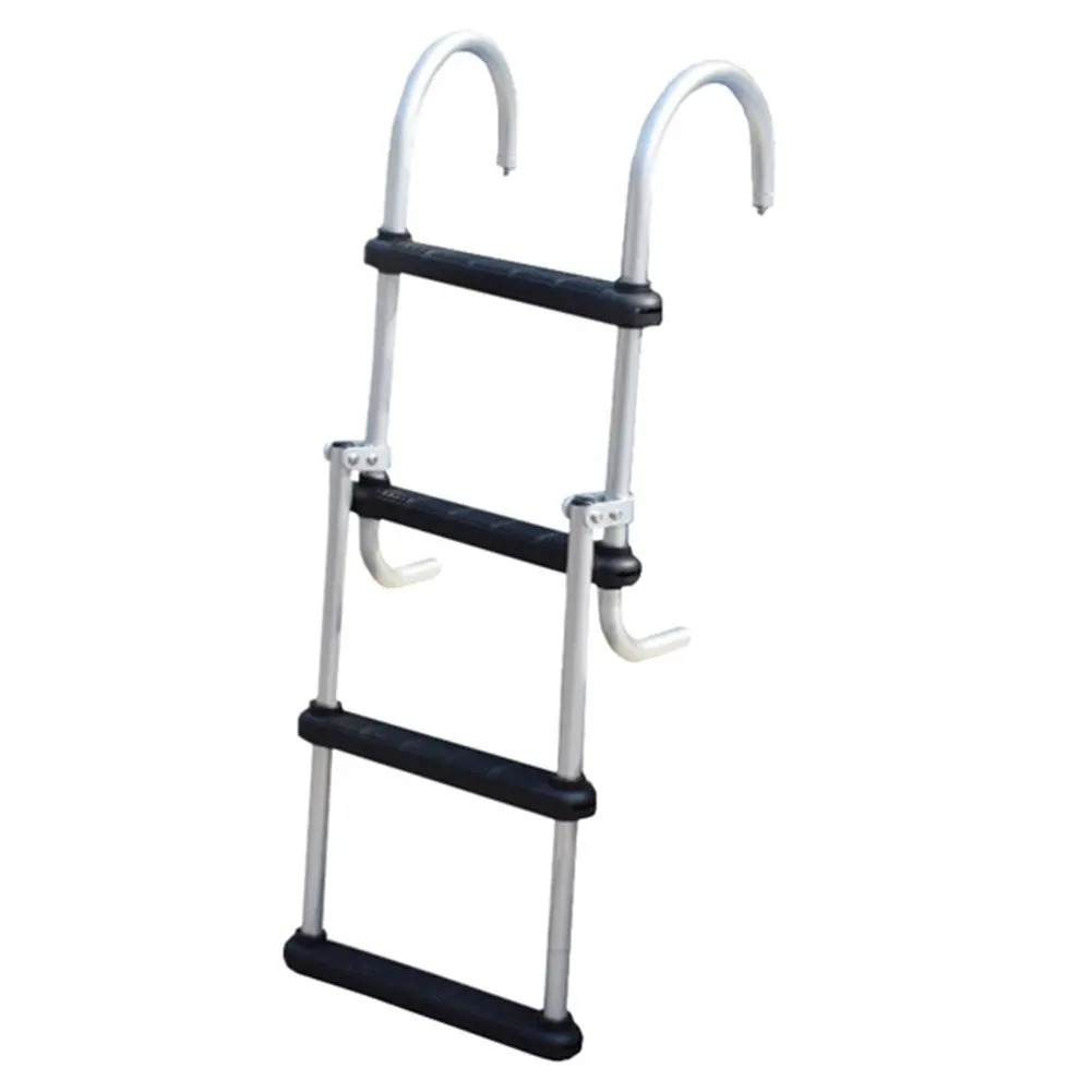 Boat Ladder Aluminium Hook Over Boarding Ladder 3 Steps Alloy Removable ...