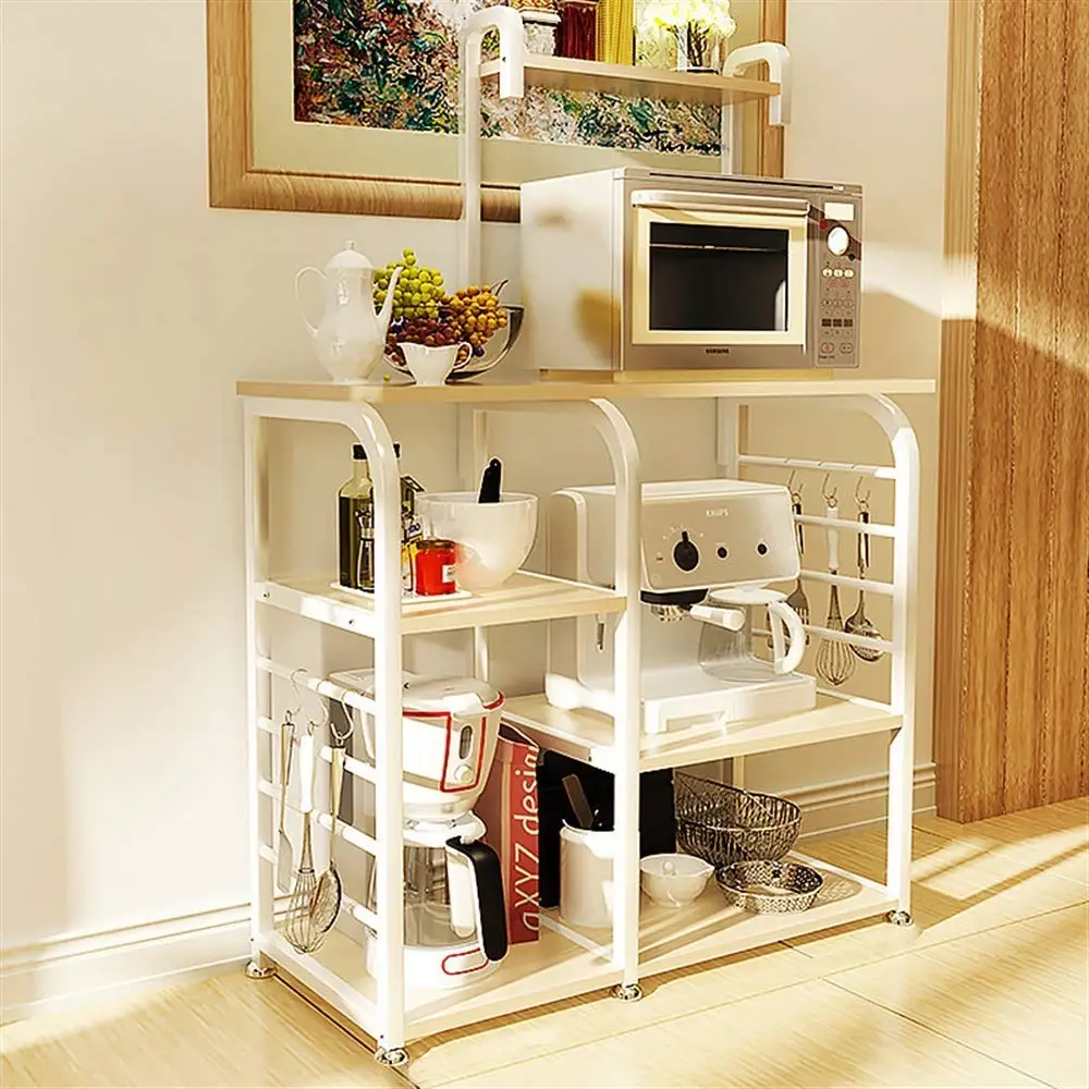 YChoice Rack Decor Creative Kitchen Rack Microwave Oven Rack Multi-Layer Multifunctional Kitchen appliances Storage Rack Storage Rack (Color : Red)