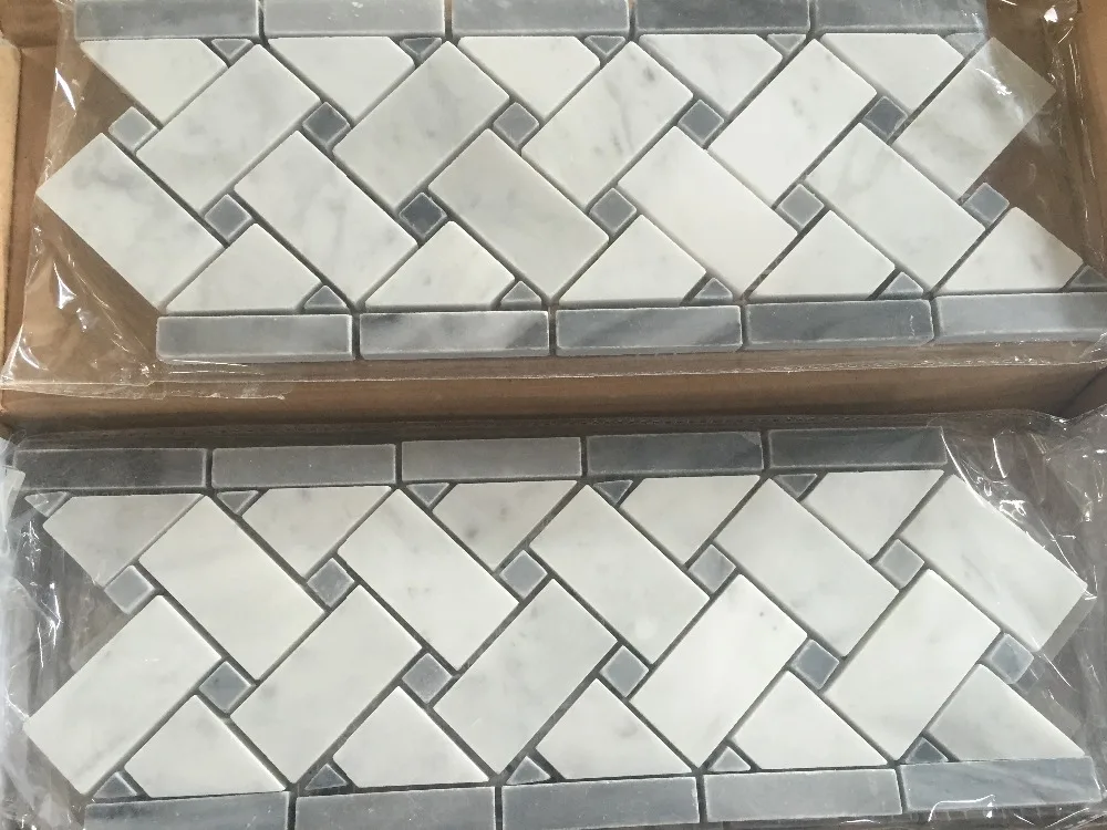 White polished and honed inside corner and outside corne marble tile molding trim