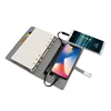 2019 leather Notebook power bank wireless Promotional gift Custom light logo & USB Flash Disk A4 A5 planner diary notebook