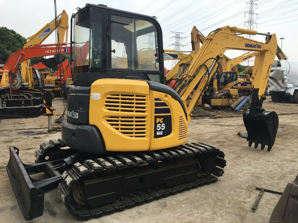 Komasu Mini Excavator Used Pc55mr With Rubber Plate Used 5t Small
