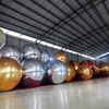 Custom giant gold mirror sphere decorative large pvc inflatable silver ball