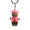 Sedex Factory custom cute pink bear 3D soft pvc keychain,rubber keyring keychain,custom key chain