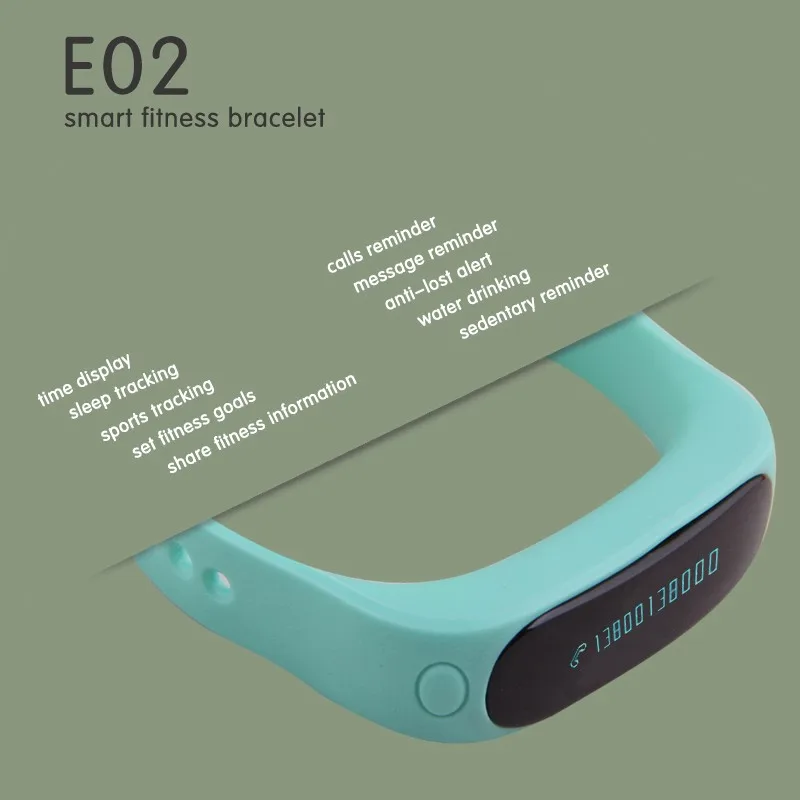 E02 Smart Bracelet Watch Sport Bluetooth Silicone Bracelet 4.0 Sports Intelligent Wearable