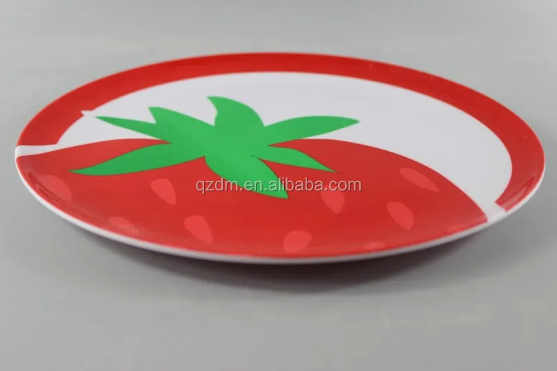 Strawberry Print Melamine dinner plate Cake dish