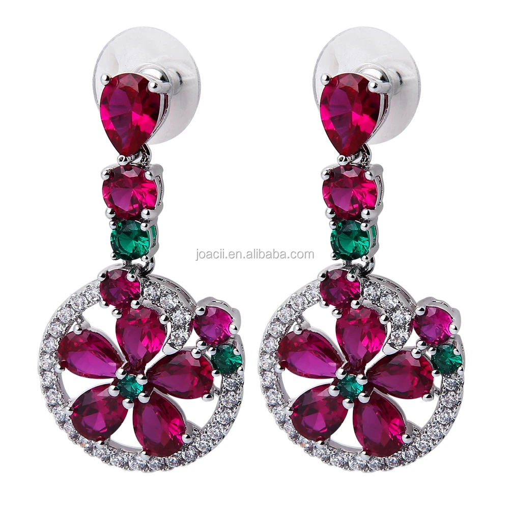 Ruby Design Jewelry Women 925 Sterling Silver Earings With Gioielli Placcati In Oro