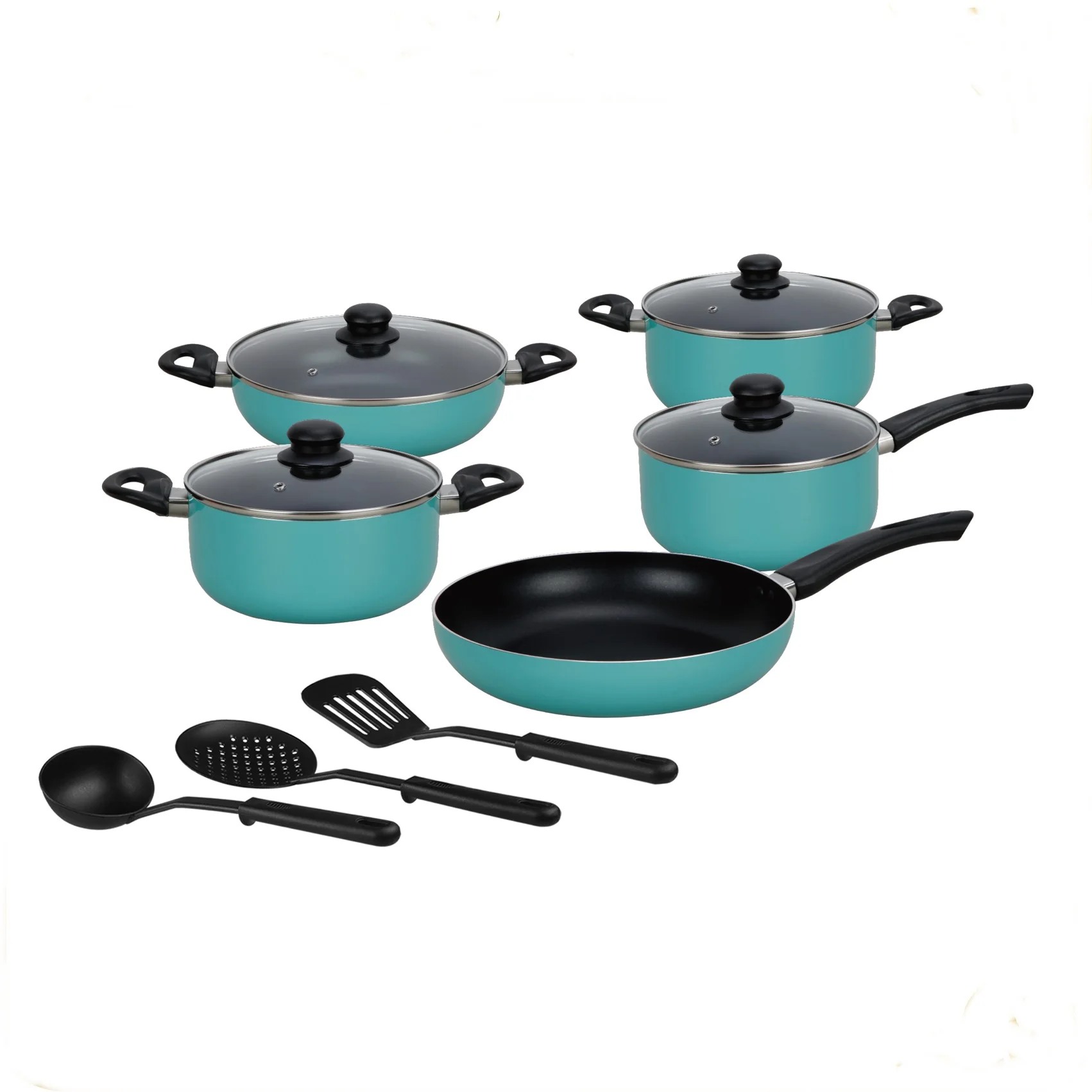 Amal Cookware Set Nonstick Pressed Aluminum Unique Cookware 12pieces