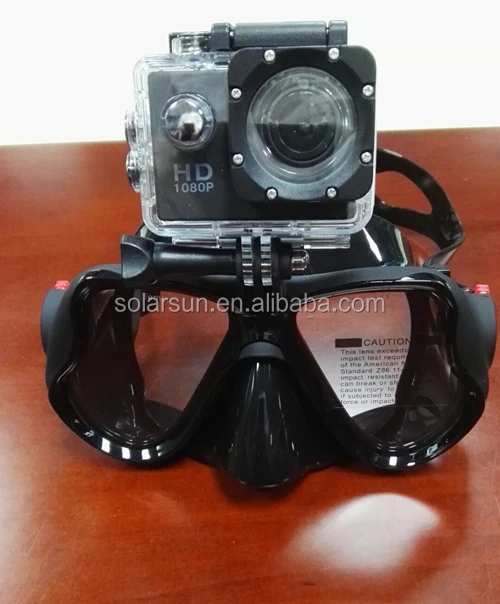 New arrivals gopro scuba mask and snorkels tempered lens version silicone diving mask for adult