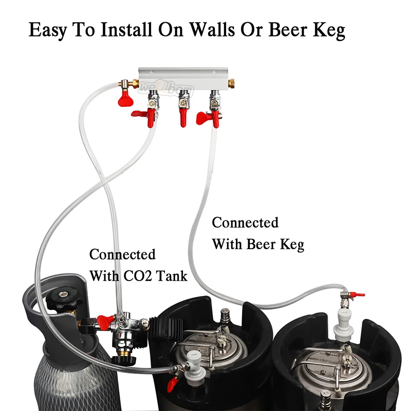 2 / 3 / 4 Way Co2 Gas Distribution Manifold Keg Filling Manifold With