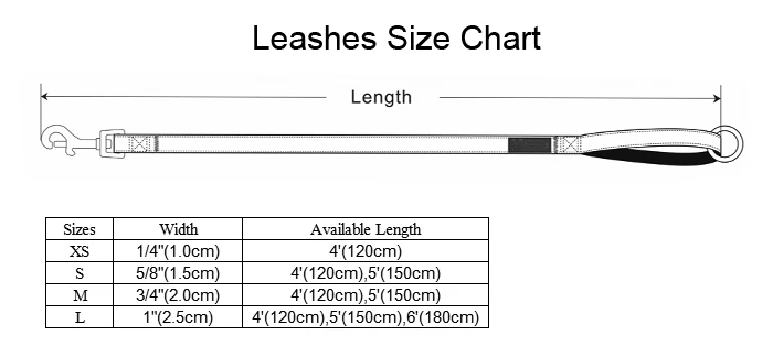 Dog Leash Size Chart