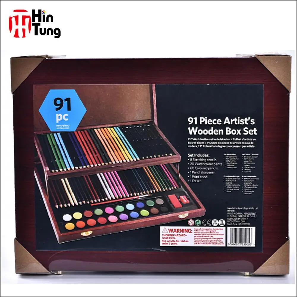 91pcs Deluxe Wooden Box Drawing Pencil Art Set Buy Art Set With Wood