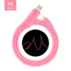 Flat cable el light glowing in the dark charger cable flowing EL light micro USB charging date cable