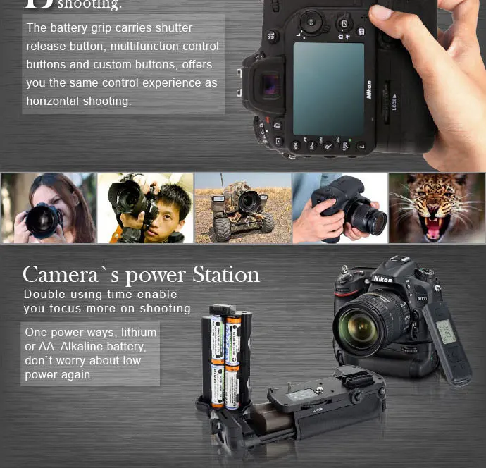 MEIKE Vertical Battery Handle Grip Pack DR7100 for Nikon D7100 with 2.4GHz Wireless Remote Control