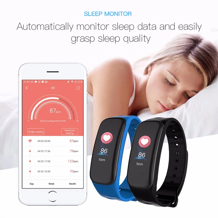C1 Plus smart fitness band Blood Pressure Colorful Touch Screen gps lady smart Bracelet band