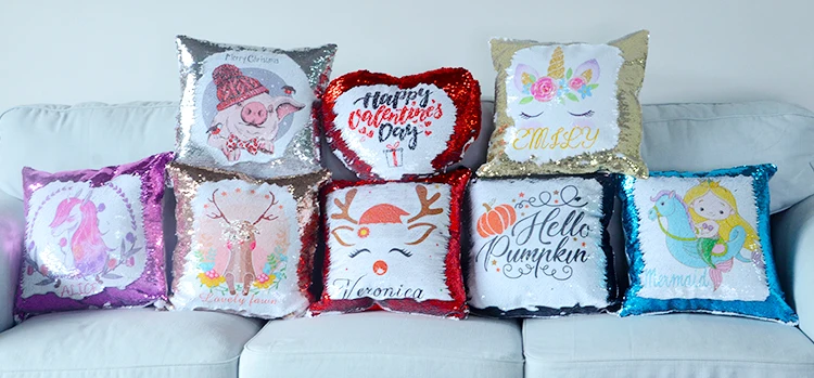 sublimation sequin pillow case transfer heat wholesale printable reversible cases silver newest blank magic