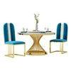 Stainless steel Bird Nest base Marble top Round Dining Table/coffee table / center table design