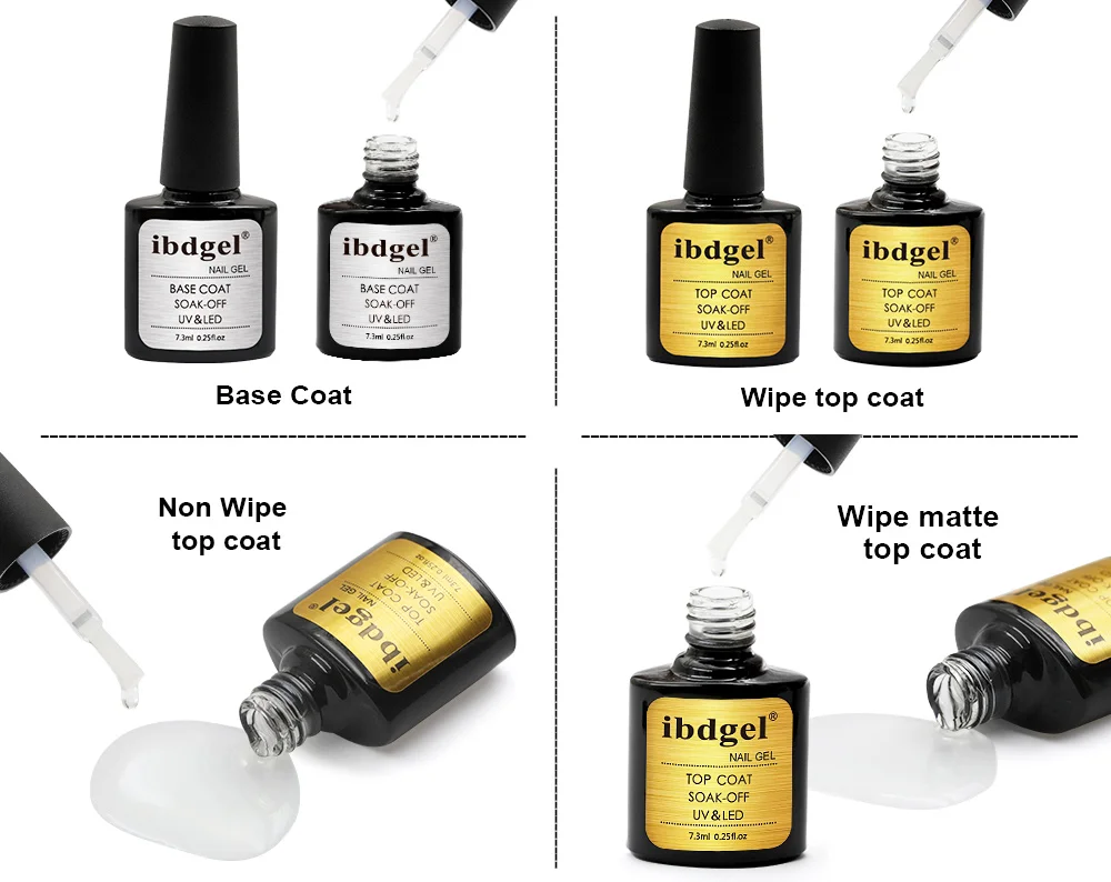 No Wipe UV Gel Top Coat Bse Coat 