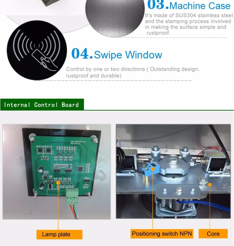 Security waist high biometric tripod turnstile barrier gate with access control system