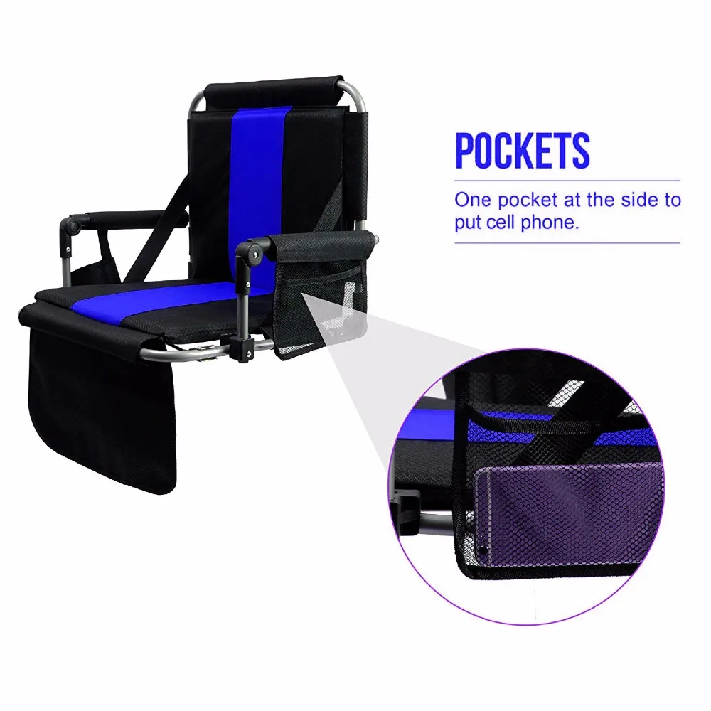 Folding Stadium Bleacher Chairs For Bleachers With A Shoulder Strap And
