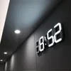 3D LED Wall Clock Modern Digital Table Desktop Alarm Clock Nightlight Saat Wall Clock For Home Living Room Office 24 or 12 Hour