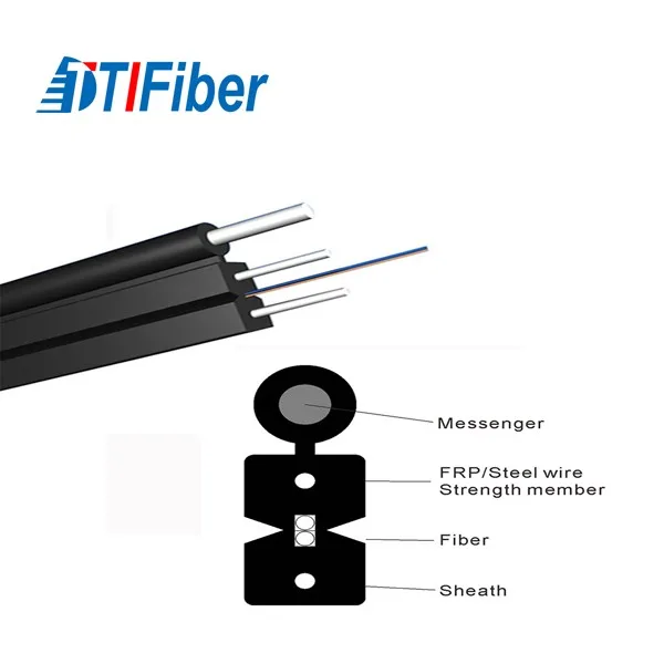 Outdoor Drop Cable Single Mode 1 Core 4 Core Ftth Drop Cable 1km Fiber