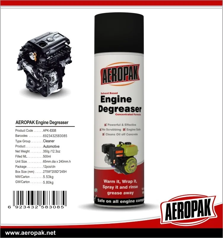Desengrasador y detailer del motor de las mercancías de conveniencia de Aeropak para el mantenimiento del coche