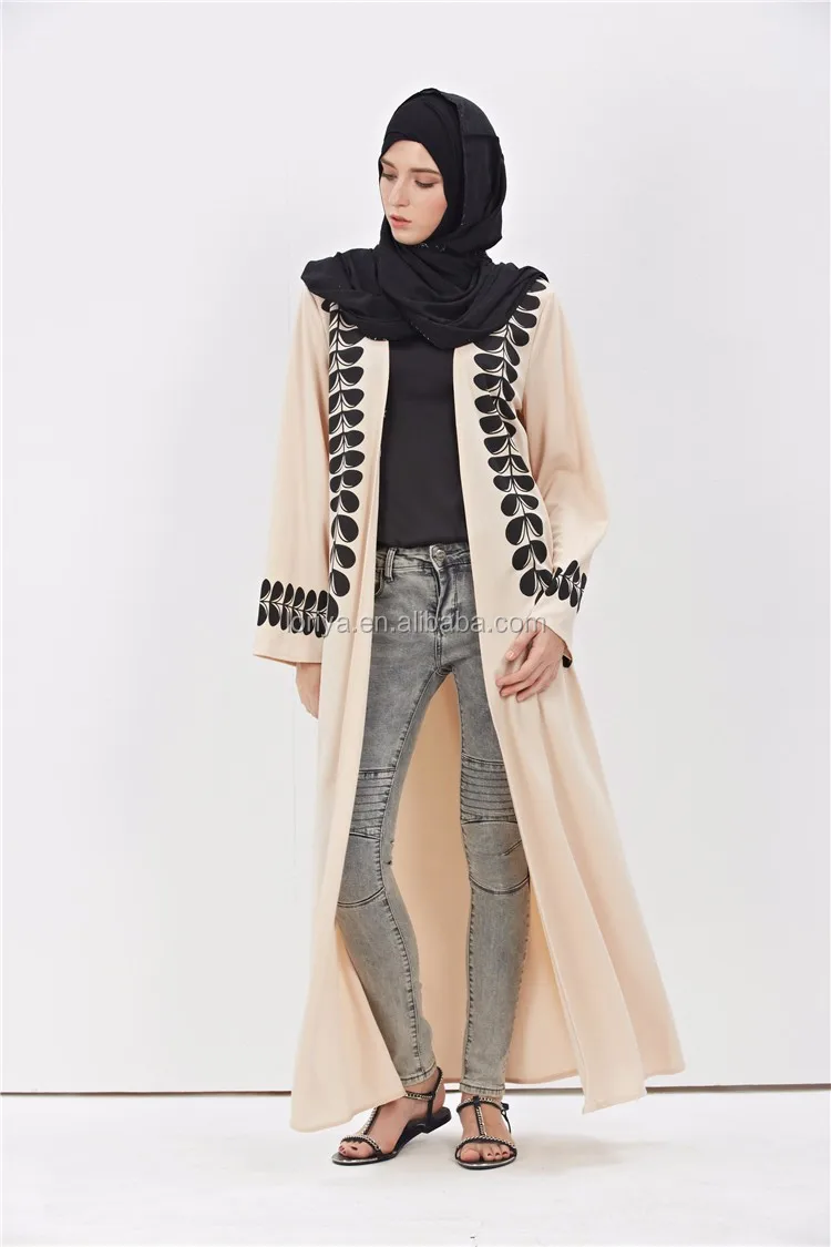 Plus Size Arabic Open Abaya Design Fashion Kuwaiti Kimono 
