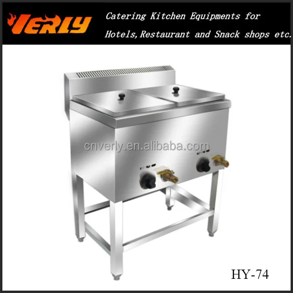 Encimera Freidora Acero Inoxidable 20L HHCP Freidora De Gas De Doble Cilindro con 2 Cestas para Fre/ír Tanque Doble Comercial De La Freidora El/éctrica