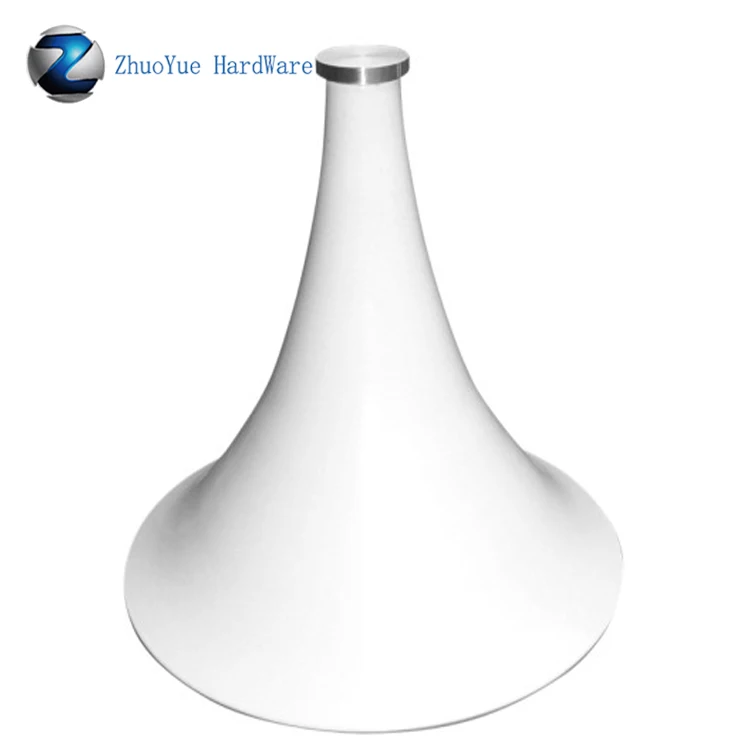 Wholesale modern 500mm round white metal restaurant table bases for glass dining tops