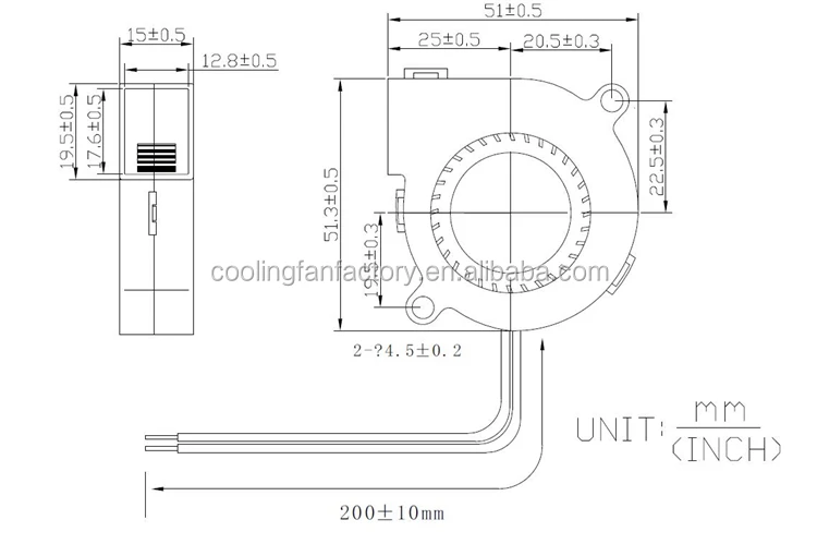 Centrifugal Fan, 50mm, Brushless, 50x50x15mm, Plastic - detail 2