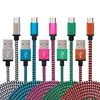 Wholesale 1m/2m/3m Nylon Braided Cell Phone USB Data Charger Cable for iPhone Android Type C Cable