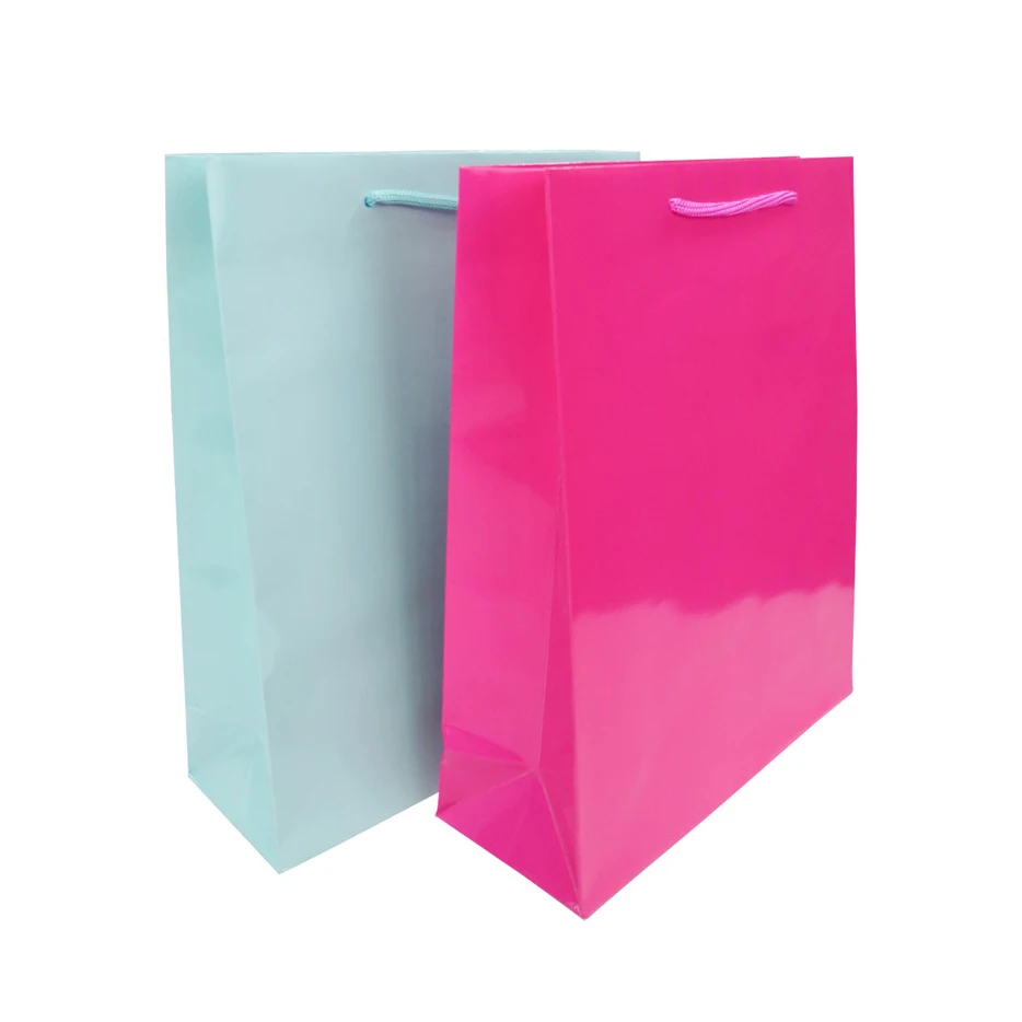 Luxury dumb film bright film solid color kraft clothing garment packaging paper bags for clothes